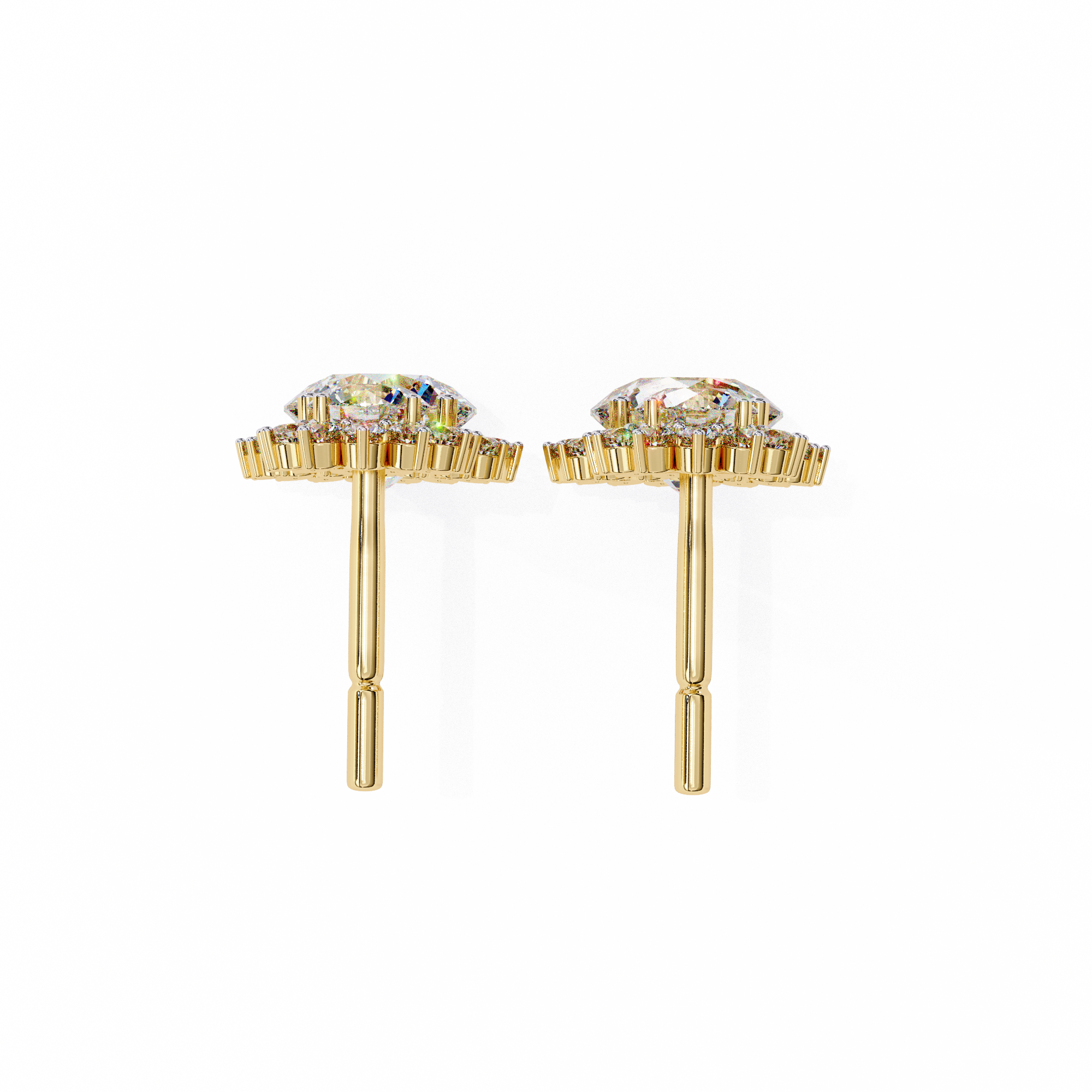 Solitairekart 1.37ct Floral Halo Natural Diamond Drop Earrings-HI Color, VS-SI Clarity